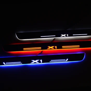 12v Transliuojamas Šviesos diodų (LED Durų Slenksčio BMW X1 E84 F48 2009 - 2020 M. Nusitrinti Plokštė, Akrilas Durų Slenksčių Automobilių Lipdukas Priedai