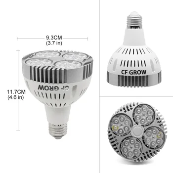 COB LED Grow Light E26 E27 Lizdas Bazės Visą Spektrą 120W 150W Augti Lempos Kambarinių Augalų Mažas Auginimo Palapines