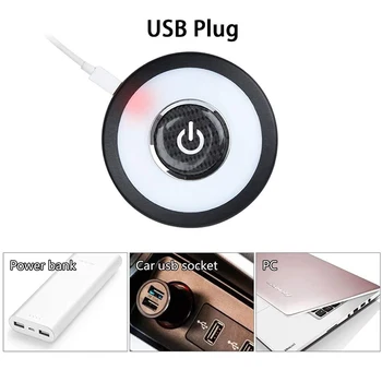 Apvalus Kabineto Šviesos USB Įkrovimo LED Lempos Nešiojamų Universalus Įkrovimo Lempa Touch 