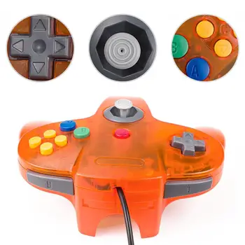 2vnt/komplektas Orange Laidinio Gamepad kreiptuku N64 valdytojas retro Žaidimų Konsolės Analoginis žaidimų joypad n64 rankena