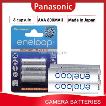 8pcs Panasonic Originalus 1.2 V Ni-MH batterie 800mah AAA batterie Fotoaparato nuotolinio valdymo žaislas precharge Skaitmeninis