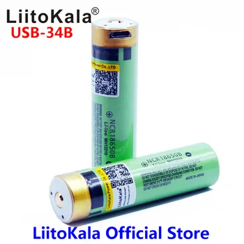 LiitoKala USB-34B), 3,7 V 18650 3400mAh Li-ion USB Įkrovimo Baterija (akumuliatorius Su LED Indikatorius DC-Įkrovimas