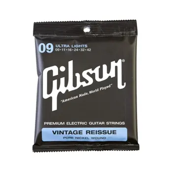 GibsonGuitars SEG-VR9 Derliaus Išsiimti Elektrinės Gitaros Stygos, Ultra Light 9-42