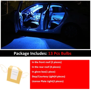13 Vnt Jokios Klaidos Automobilių Baltos spalvos Interjeras, LED elektros Lemputes Paketą 1996-1998 Audi A4 B5 Žemėlapis Dome Licencijos Lempos Šviesa, Automobilių Reikmenys