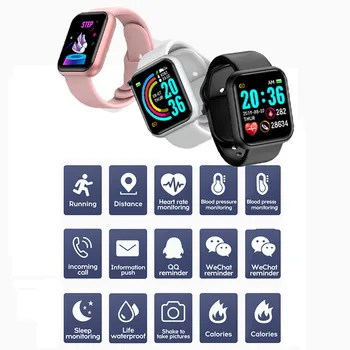 Mens' Laikrodžiai Moterims, Skaitmeninis Laikrodis, atsparus Vandeniui Sporto Fitness Tracker Kraujo Spaudimas, Širdies ritmo Monitorius, skirta 