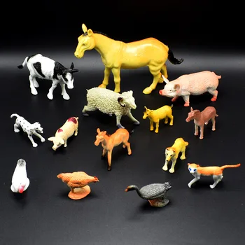 15vnt/daug mini Modeliavimo Ūkio gyvūnai Modelis arklys, asilas vištienos šuo, karvės, avys Modelis Žaislai vaikams dovanų Biologijos Mokymosi rekvizitai