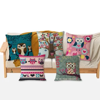 Šiuolaikinių animacinių filmų pagalvėlių sofos namuose, dekoratyvinės pagalvėlės, mielas gyvūnų spausdinti vaikai kambario dekoro užvalkalas 45x45cm pagalvėlės