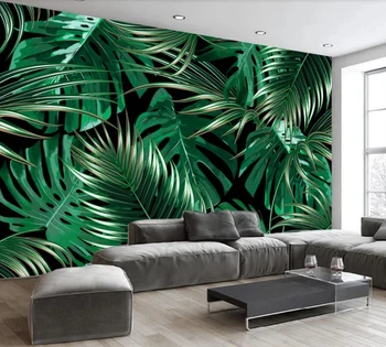 Custom freskos 3D tapetai Europos tropinių miškų augalų bananų lapų kambarį sienų apdaila dažymas