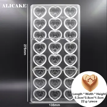 Polikarbonato Šokolado Liejimo 14 Stiliaus Valentino Diena Širdies Formos Pyragaičių Kepimo Įrankius, Saldainiai Plastikas Minkštas Pudingas Pelėsis