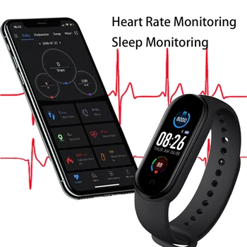 M5 Juosta Smart Watch Vyrų, Moterų Širdies ritmo Monitorius Kraujo Spaudimas Fitness Tracker 