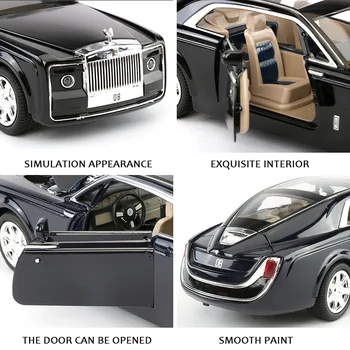 1:24 Rolls Royce Phantom Automobilio Modelį Lydinio Diecast Žaislinės Transporto Priemonės Garso, Šviesos, Traukti Atgal, Vaikams Automobilių Dovanų Kolekcija Nemokamas Pristatymas