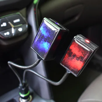USB automobilinis led Dekoratyvinis Atmosfera Lempos Stogo Star Naktį Šviesos Projektorius Reguliuojamas Automobilių Optikos Automobilių Interjero Šviesiai raudonos, mėlynos