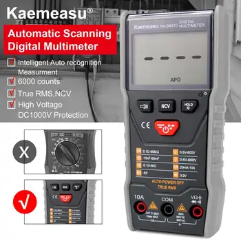 Kaemeasu Protingas Automatinis Nuskaitymas, Skaitmeninis Multimetras 3 5/6 skaitmenų DC/AC Elektroninės Priežiūros priemonės Įrankiai KM-DM01D