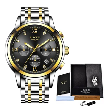 2020 LIGE Vyrai Laikrodžiai Top Brand Prabanga Atsitiktinis Mados Žiūrėti Vyrų Vandeniui Sporto Laikrodis Kvarcinis Analoginis Laikrodis Relojes Hombre