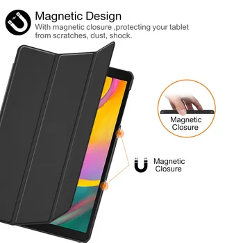 Case for Samsung Galaxy Tab 10.1 2019 Pieštuko Atveju SM -T510 T515 Slim PU Odos dangą, Magnetinis Uždarymas 