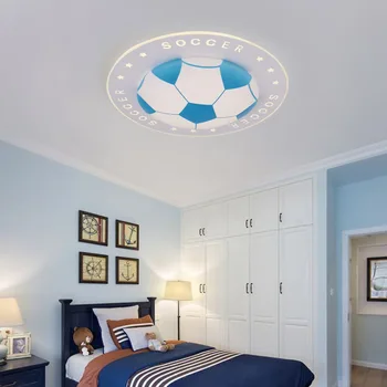 Naujas futbolo vaikų lempa LED lubų šviestuvas modernus miegamojo lempa paprasta mados apskrito lempos