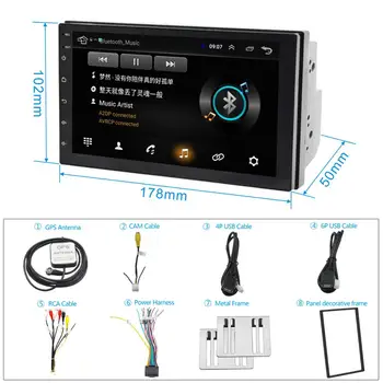 Universalus 7 Colių Automobilio Multimedijos Grotuvas, 2Din Android 9.1 Automobilio Radijas Stereo Auto Video GPS MP5 su 