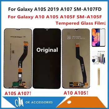 Samsung Galaxy A10 A105 A105F SM-A105F / A10S 2019 A107 A107FD LCD Ekranas + Touch Ekranas Jutiklis skaitmeninis keitiklis Su Nemokama Rinkiniai