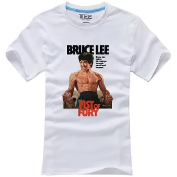 Vasaros Stiliaus Kinijos Kung Fu Wing chun T-shirts Bruce Lee Kumščiu FURY Medvilnės Top Marškinėliai Vyrams, moterims