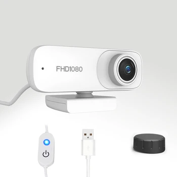 HD 1080P Kamera Pasukti Kompiuterio PC Kamera Su USB Kištukas, Mikrofonas Live Transliacijos Vaizdo skambučius Konferencijos Darbo WebCamera