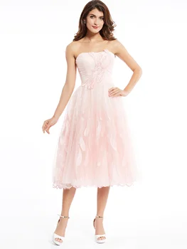 Dressv stebėjimo kokteilių suknelė pearl pink arbata ilgis zawalcowany linijos suknelė pigūs saldus 16 appliques homecoming kokteilių suknelės