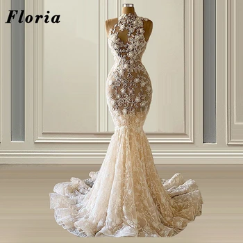 Vestido De Noiva Undinė Vestuvių Suknelės 3D Gėlių Couture Dubajus Puošnios Vestuvinės Suknelės Naują Atvykimo Vestuvių Suknelė iki 2021 m. Abendkleider