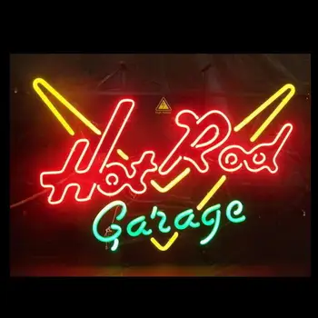 Custom Hot Rod Garažas Stiklo Neoninės Šviesos Ženklas, Alaus Baras