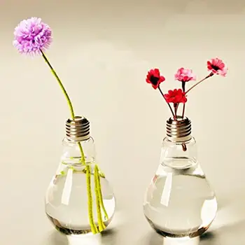Kūrybos Lemputė Vaza Kabinti Hydroponic Augalų Stiklo Butelis, Skaidri, Baliono Formos Stiklo Vaza Namų Kambarį Apdaila