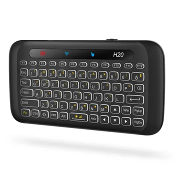 H20 Belaidės Mini Klaviatūros Apšvietimas per Visą Ekraną Su Touchpad Nuotolinio Valdymo pulto LED Apšvietimu 2.4 G Skristi Oro Pelės Android TV box