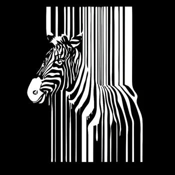 Mielas Gyvūnų Brūkšninis kodas Zebra Aplikacijos Mados Automobilių Langų Apdailos Asmenybės Pvc, atsparus Vandeniui Aplikacijos Juoda/balta, 16cm*12cm
