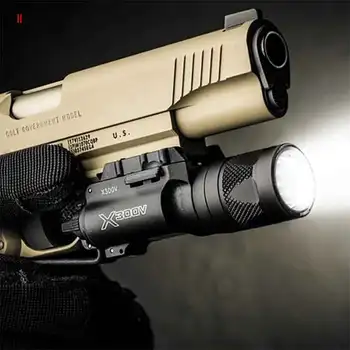 Taktinis X300V Pistoletas Žibintuvėlis X300 Strobe Ginklas Šviesos diodų (LED) 500 Liumenų Pistoletas Šaudymo Geležinkelių X300 už Glock, CZ 75