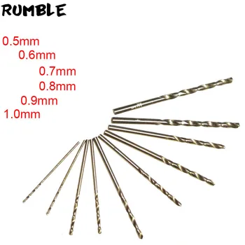 Rumble 60pcs 0,5 mm, 0,6 mm 0,7 mm 0,8 mm 0,9 mm 1,0 mm Micro HSS Tiesiu Kotu greitapjovio Plieno Grąžtai Grąžtai Rankiniai Įrankiai