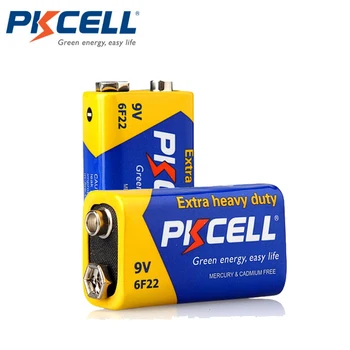 50PC PKCELL 6F22 PP3 6F22 6LR61 MN1604 9V baterija Blokuoti Sunkiųjų Elementų Bateriją, Mikrofono Žaislas Nuotolinio Valdymo KTV
