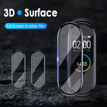 100pc Apsauginės Plėvelės Xiaomi Mi Juosta 4 3D Išlenkti Pilnas draudimas Screen Protector, Minkštas Hidrogelio Filmas Apie Xiomi Band4 M4 Ne Stiklo