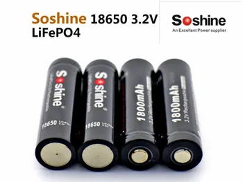2vnt/DAUG Soshine 3.2 V 18650 LifePO4 Baterija Ląstelių 1800mAH Saugomų Teigiamas spenelių Led Žibintuvėlis priekinis Žibintas, Dviračio Šviesos