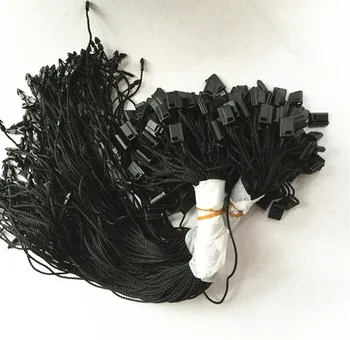 100 VNT. Juodos Spalvos Drabužių, Drabužių Žymeklį pakabinti tegus String Užraktas Užtrauktuku Ženklinimo Žymėjimas Prekių aikštėje pabaigos