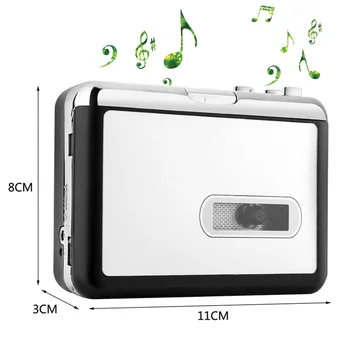2-in-1 Audio Juostos Konverteris Nešiojama Stereo Cassette Recorder Grotuvas su Ausinėmis Ne PC Reikia