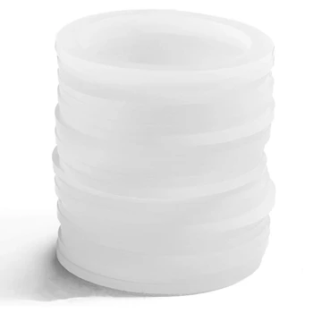 Silikono Sandarinimo Žiedai Plastiko Mason Jar Dangteliai (Plati Burna, 24-Pack)