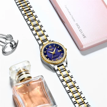 NIBOSI Mėgėjams Žiūrėti Vyrų, Moterų Laikrodžiai Relogio Feminino Top Brand Prabanga Moteris Žiūrėti Aukso Neapibrėžta Diamond Suknelė Laikrodį