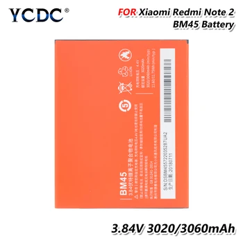YCDC 1PC Įkrovimo 3.84 Prieš 3020/3060mAh BM45 BM 45 Ličio Li-ion Baterija Xiaomi Redmi Pastaba 2(Hongmi 2 Pastaba Note2)