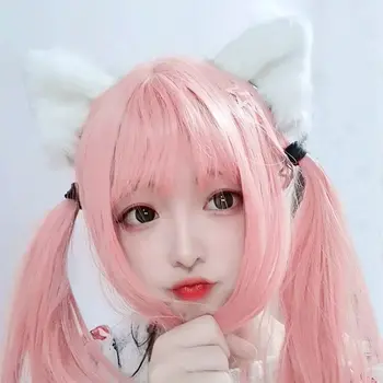 KARŠTO Modeliavimas Kačių Ausų Kemonomimi KC Plaukų lankelis Lolita Šukuosena Minkštas Mergina Prabangus Plaukų Segtukas, Puikus Anime Cosplay Ausis Įrašą Prop