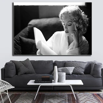 Abstrakti Juoda ir Balta Marilyn Monroe Drobės Tapybos Plakatai ir Spausdina Sienos Paveikslų nuotraukas Kambarį Namų Dekoro