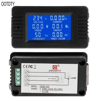 OOTDTY 6in1 Digital AC 80~260V Elektros Energijos Monitorius Įtampa Srovės KWh Vatmetrą 100A