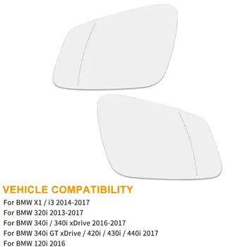 X Autohaux Veidrodis Stiklas Šildomas Pagrindo Plokštė Galinio vaizdo Veidrodis, Stiklas-2017 BMW X1 320i 340i