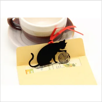žymos 100VNT Metalo žymių knygų vaikams 9styles mielas katė juoda gėlė drugelis su paketas Kūrybos dovanos studentams