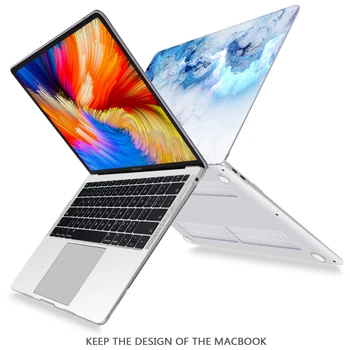 Marmuro Plastiko kietas lukštas, Atveju, MacBook Air 13 inch A1932 A2179 2020 M Pro 13 15 16 colių Jutiklinis baras A2289 A2338 M1 Klaviatūra Odos