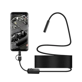 7.0 mm Endoskopą Kamera 640*480P HD USB Endoskopą su 6 LED 1~10m Kabelis atsparus Vandeniui Tikrinimo Borescope Android PC tipo c