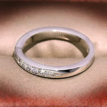 Prabanga Moterų Mažųjų Cirkonis Žiedas Mados Sidabro Vestuvių Papuošalai Nepriekaištinga Meilės Sužadėtuvių Žiedas, Vestuvių Žiedai Poroms