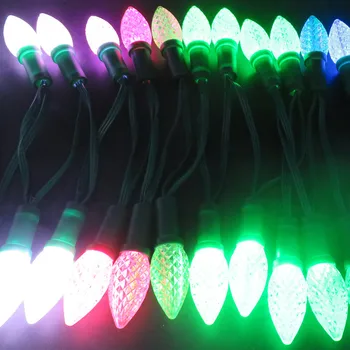 Naudojamos RGB C9 DC12V WS2811 LED Kalėdų Pikselių String Light su 13,5 mm/Xconnect/Paulius Zhang tipas Vandeniui Jungtis
