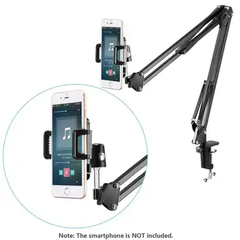 Neewer Universalus Smartphone&Tablet Stand (Tvirtas Metalinis Rankos, Paminkštintas Laikiklis, Reguliuojamas Tvirtinimo Gnybtas) už iPhone11/11 Pro ir tt